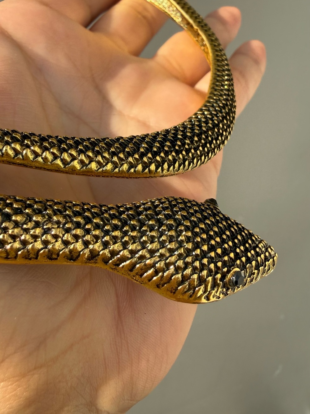 Gold Snake Choker Necklace - Picture 4 of 7